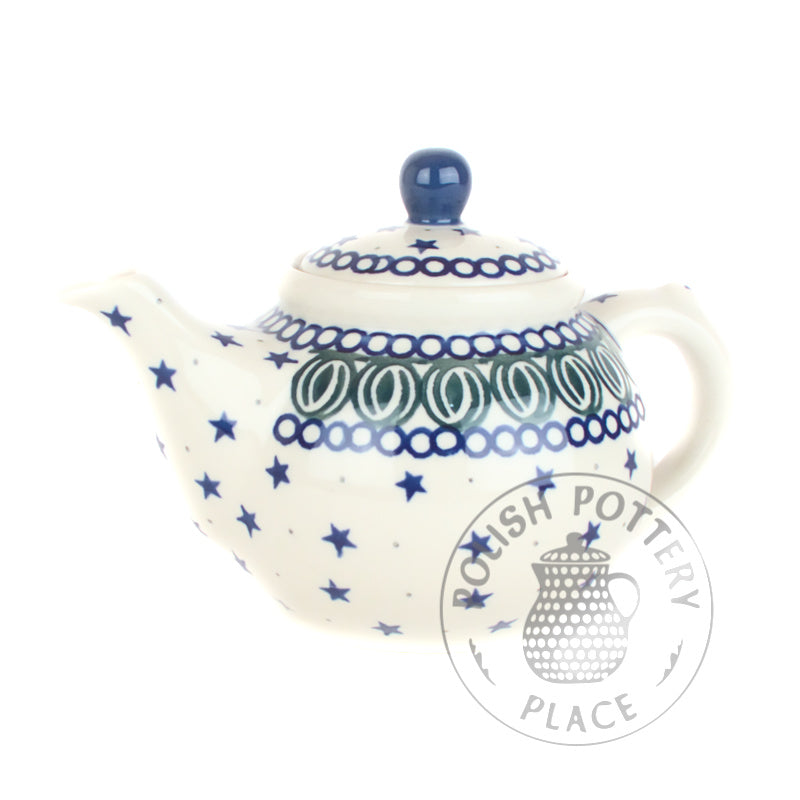 Round Teapot - 14 oz - Stars w/Green