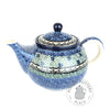 Round Teapot - 30 oz - Green & Blue Lace