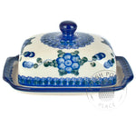 Large Butter Dish - Large Blue Flowers