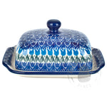 Large Butter Dish - Blue Tulips