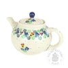 Round Teapot - 40 oz - Pansy Patch