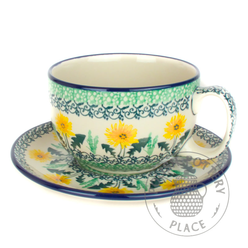 12oz Cup & Saucer Set - Dandelions