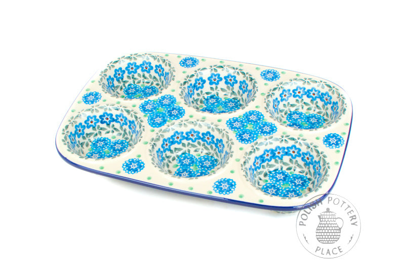 Muffin Pan - Blue Daisies