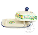 Small Butter Dish - Delicate Peach Flowers