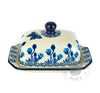 Small Butter Dish - Blue Daphodils with Butterfly