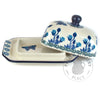 Small Butter Dish - Blue Daphodils with Butterfly