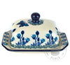 Small Butter Dish - Blue Daphodils with Butterfly